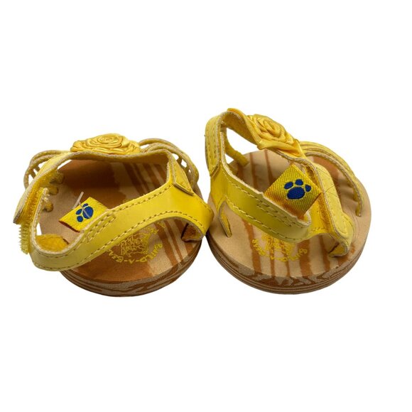 Build-a-Bear Doll Clothes Yellow Sandals With Flower Design - Picture 3 of 4
